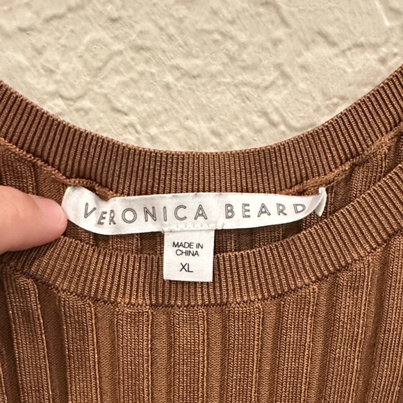 Veronica Beard Brown Ribbed Women's Top size XL - Picture 2 of 3
